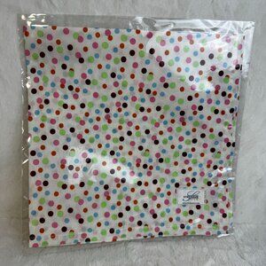 100% Thai Silk Polka Dot Handkerchief By Suburban Silk White Multicolor  New